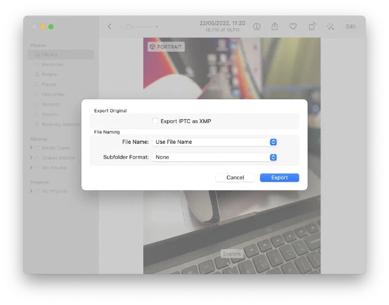 4. Export to your Pictures folder